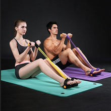 Load image into Gallery viewer, Fit™: 4-Tube Pedal Fitness Rope for Woman & Men - Fitness Gum 4 Tube Resistance Bands Latex Pedal Exerciser Sit-up Pull Rope Expander Elastic Bands Yoga equipment Pilates Workout